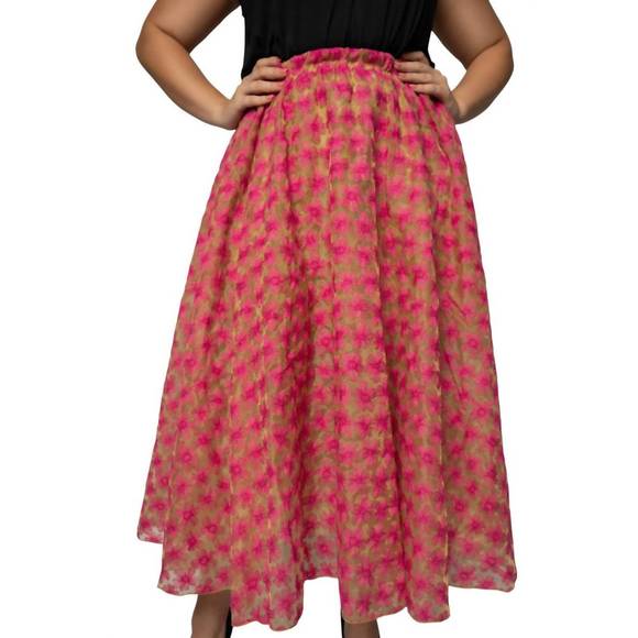 NEW BITTE KAI RAND floral tea skirt in pink floral